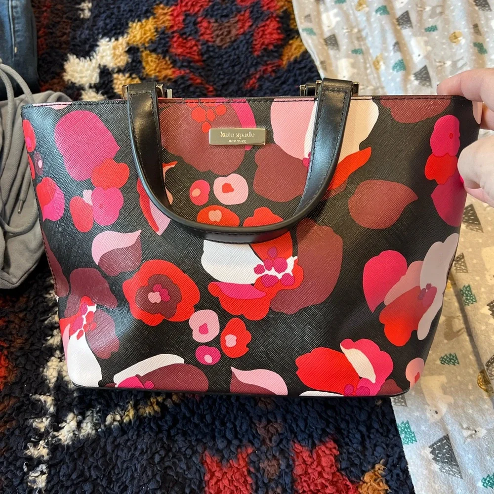 Kate Spade Floral Women's Bag - Black and Red - Picture 2 of 9